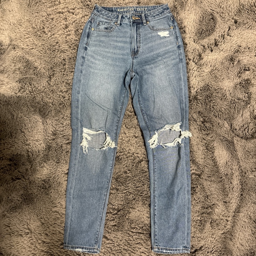 American Eagle Outfitters Women's High Rise Blue Jeans